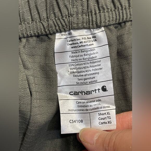 heavy-duty practical rugged Carhartt drawstring canvas cargo pants X-Large - Picture 3 of 15